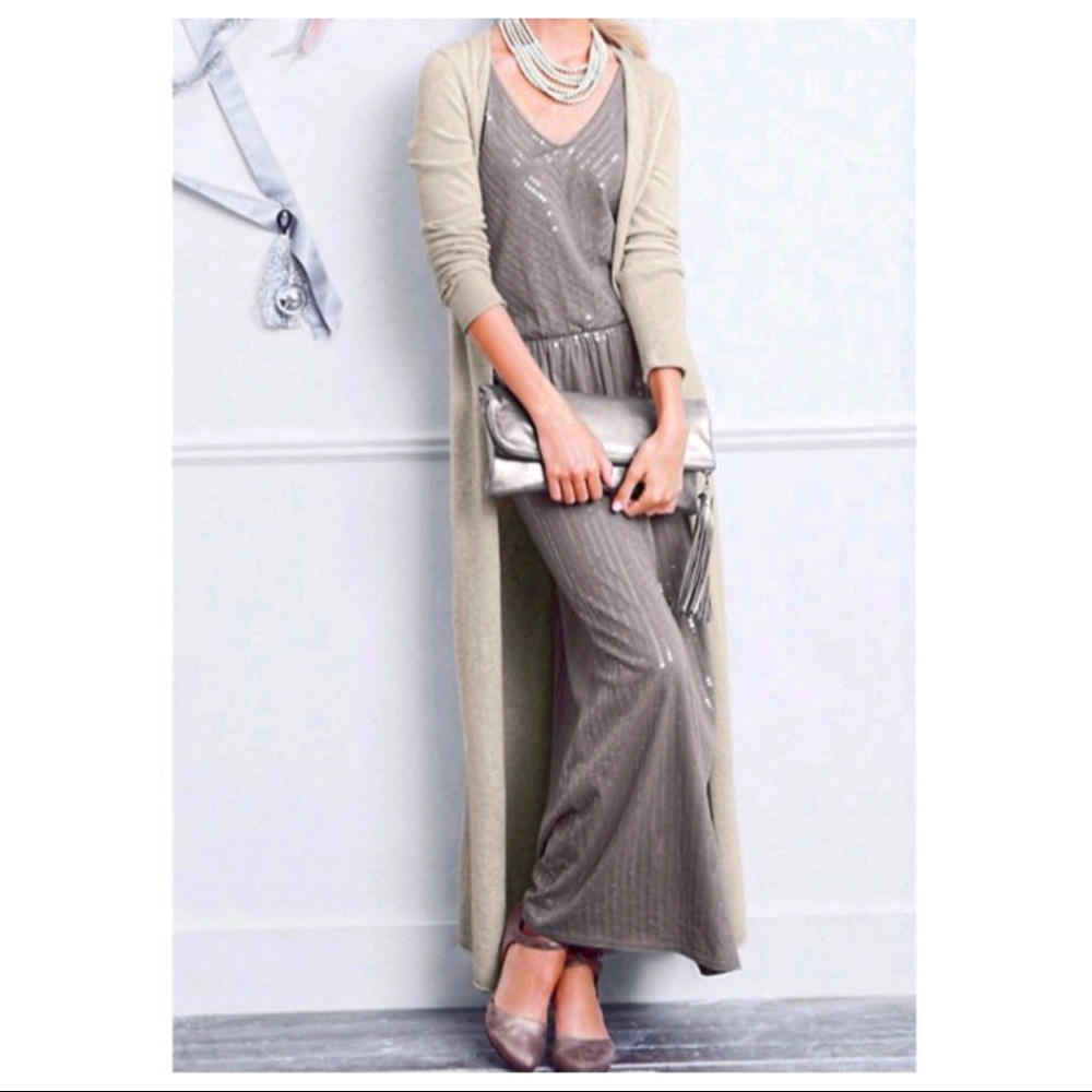 Mocha knit side slit longline duster - Picture 3 of 8